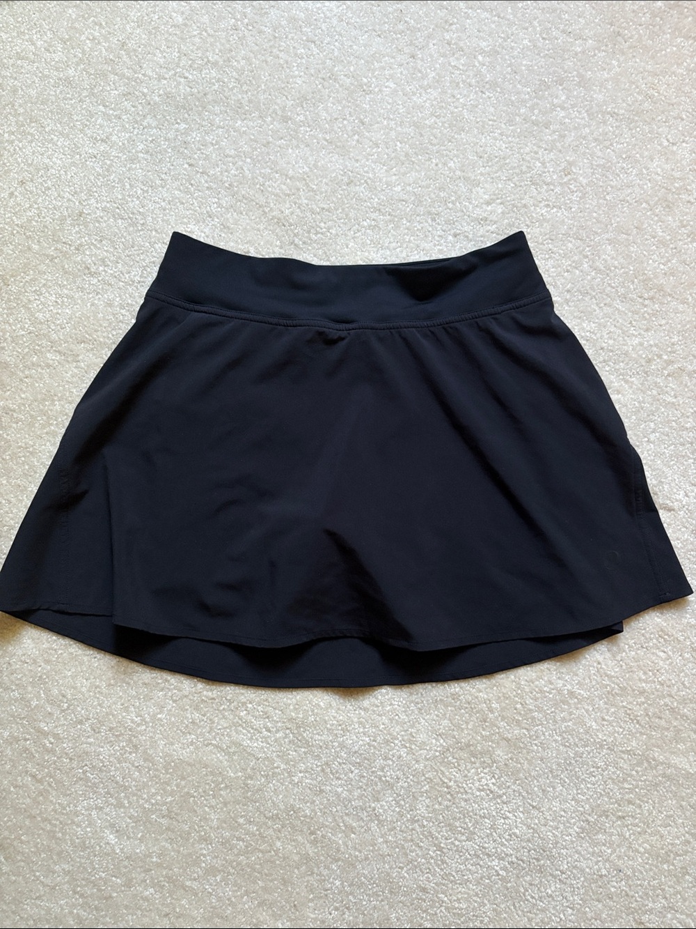 Black Women's Active Skirt with Built-In Shorts